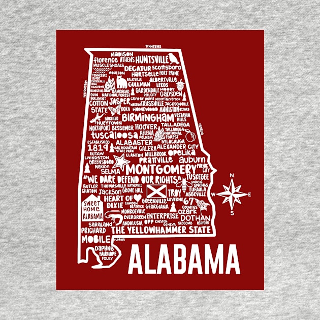 Alabama Map by fiberandgloss